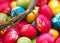 Colorful Easter eggs with crown of thorns