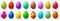 Colorful easter eggs. Holiday chicken egg decor, easter patterns realistic isolated vector illustration set