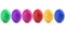 Colorful Easter eggs in a row