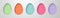 Colorful Easter Eggs Row on White. Vector illustration