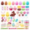 Colorful easter icons set vector illustration.