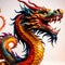 Colorful eastern Cinese dragon, traditional zodiac symbol for Lunar New Year