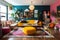 a colorful and eclectic home, bursting with personality