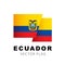 Colorful Ecuadorian flag logo. Flag of Ecuador. Vector illustration isolated on white background