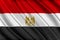 Colorful Egypt flag waving in the wind.