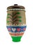 Colorful Egyptian handcrafted decorated artistic pottery jar