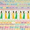 Colorful Egyptian pattern with egyptian women