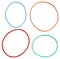 Colorful elastic rubber bands isolated on a white background