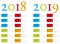 Colorful and elegant Calendar for years 2018 and 2019 in vector