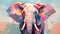 Colorful Elephant: A Charming Post-impressionist Oil Painting