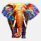 Colorful Elephant Cut Out Hyper-realistic 3d Lego Style Mosaic Art