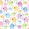 Colorful elephant with flowers vector