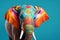 Colorful elephant painted head. Generate Ai