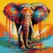 Colorful Elephant Painting In Pop Art Style