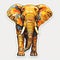 Colorful Elephant Sticker Realistic 3d Lego Design For Distinctive Character