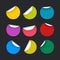 Colorful Empty Bent Circle Stickers