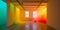 Colorful empty room design, wallpaper background, beautiful interior, commercial, Generative AI
