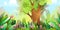 Colorful Enchanted Forest Wallpaper for Kids