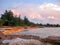 The colorful and enchanting Nightcliff foreshore during an early sunset.                          Nightcliff, Darwin, NT Australia