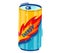 Colorful energy drink can with fiery design and bold word ENERGY . Vivid colors and dynamic flame graphic on a beverage