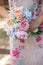 Colorful engagement bouquet closeup