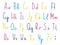 Colorful English or latin alphabet, cute and funny, for children theme.