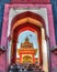 Colorful entrance of oldest heritage structure in Pune, Maharashtra, India - Parvati Mahadeo Temple.