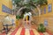 The colorful entrance to the public bath hammam inside the medina of Mahdia