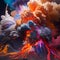 Colorful Erupting Volcano. Volcano in Colorful Outburst.