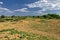 Colorful european desert landscape under blue sky