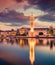 Colorful evening cityscape of Zakynthos town with Saint Dionysios Church, Zakynthos island, Greece, Europe. Unbelievable summer su