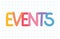 colorful events word on checkered paper background