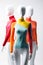 Colorful exercise clothing set on sport clothes mannequin Created with Generative AI technology