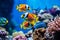 Colorful exotic fish and corals