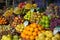 Colorful exotic fruit market stall