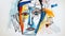 Colorful Expression: Dynamic Cubism Depicting The Face Of Man