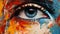 Colorful Eye Painting: Uhd Image With Abstract Brushstrokes