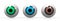 Colorful eyeballs, white background - 3D illustration