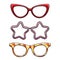 Colorful eyeglass frames set