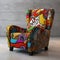 Colorful Fabric Art Recliner Armchair: Modern Design For Comfortable Relaxation