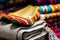 Colorful Fabric at market in Peru, South America