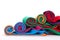 Colorful fabric rolls