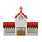 Colorful facade church icon design