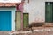 Colorful facade of old brazilian colonial houses