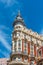 Colorful facades of houses in Cartagena, Spain