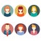 Colorful Faces Circle Icons Set