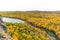 Colorful fall treetops in Michigan`s upper peninsula