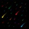 Colorful Falling Stars. Celestial Background. Perfect for Festive Design