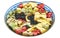 Colorful fancy pasta in china bowl,