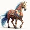 Colorful Fantasy Realism: 3d Model Of Ornamented Doctor Strange Morgan Horse